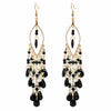 Alloy Gold Plated Women's Bohemian Style Water Drops Tassel And Crescent Earrings