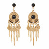 Alloy Gold Plated Women's Bohemian Style Water Drops Tassel And Crescent Earrings
