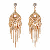 Alloy Gold Plated Women's Bohemian Style Water Drops Tassel And Crescent Earrings