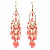 Alloy Gold Plated Women's Bohemian Style Water Drops Tassel And Crescent Earrings