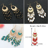 Alloy Gold Plated Women's Bohemian Style Water Drops Tassel And Crescent Earrings