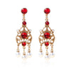 Alloy Gold Plated Women's Bohemian Style Water Drops Tassel And Crescent Earrings