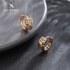 Alloy Gold Plated Zirconium Earrings Simple Style Electroplating Jewelry For Women