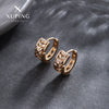 Alloy Gold Plated Zirconium Earrings Simple Style Electroplating Jewelry For Women
