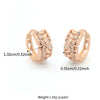 Alloy Gold Plated Zirconium Earrings Simple Style Electroplating Jewelry For Women