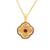 Alloy Goldplated Dripping Oil Hollow Filigree Pendant Necklace For Women
