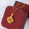 Alloy Goldplated Dripping Oil Hollow Filigree Pendant Necklace For Women