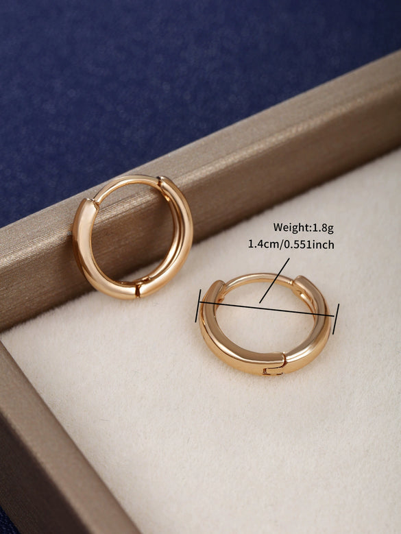 Alloy Goldplated Heart Earrings For Women With Geometric Style