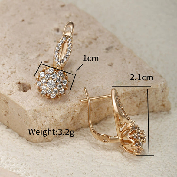 Alloy Goldplated Heart Earrings For Women With Geometric Style