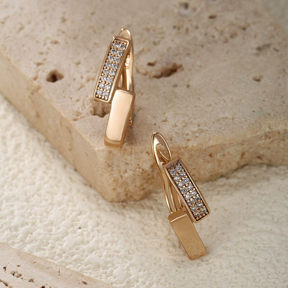 Alloy Goldplated Heart Earrings For Women With Geometric Style