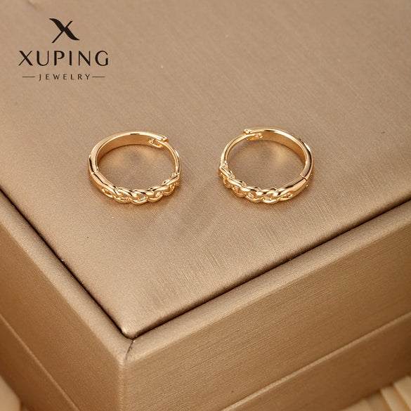 Alloy Goldplated Heart Earrings For Women With Geometric Style