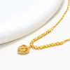 Alloy Goldplated Heartshaped Pendant Water Wave Chain Necklace For Women