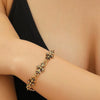 Alloy Gothic Cross Bracelet With Electroplating Crown And Roman Numerals Pattern Retro Dark Style Unisex