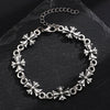 Alloy Gothic Cross Bracelet With Electroplating Crown And Roman Numerals Pattern Retro Dark Style Unisex