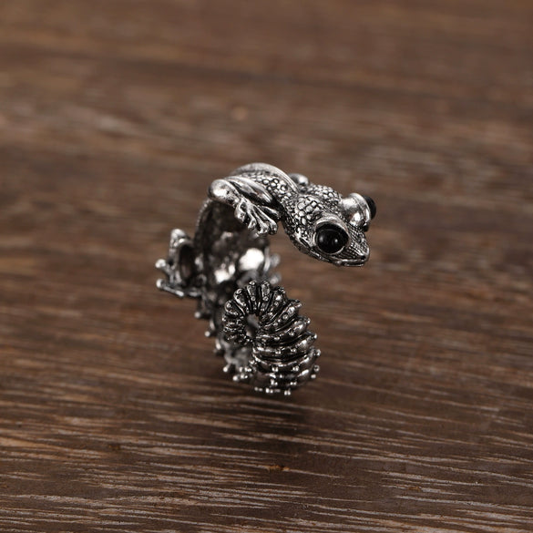 Alloy Gothic Lizard Animal Hiphop Open Ring