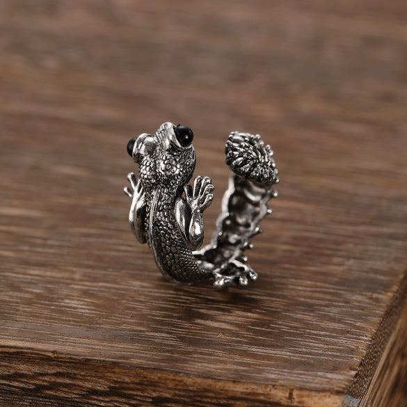 Alloy Gothic Lizard Animal Hiphop Open Ring