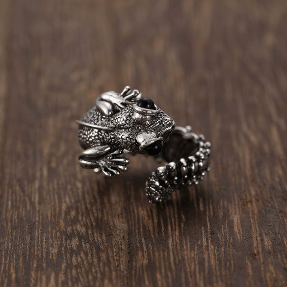 Alloy Gothic Lizard Animal Hiphop Open Ring