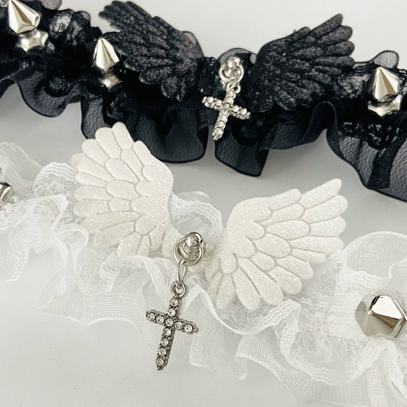 Alloy Gothic Style Rivet Wings Lolita Collar Necklace With Geometric Pattern