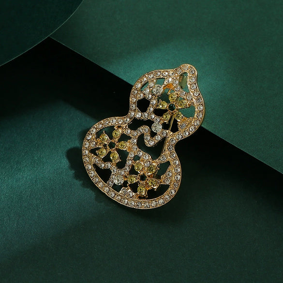 Alloy Gourd Brooch Electroplated Minimalist Style Women's