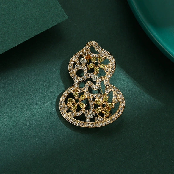 Alloy Gourd Brooch Electroplated Minimalist Style Women's