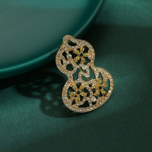 Alloy Gourd Brooch Electroplated Minimalist Style Women's