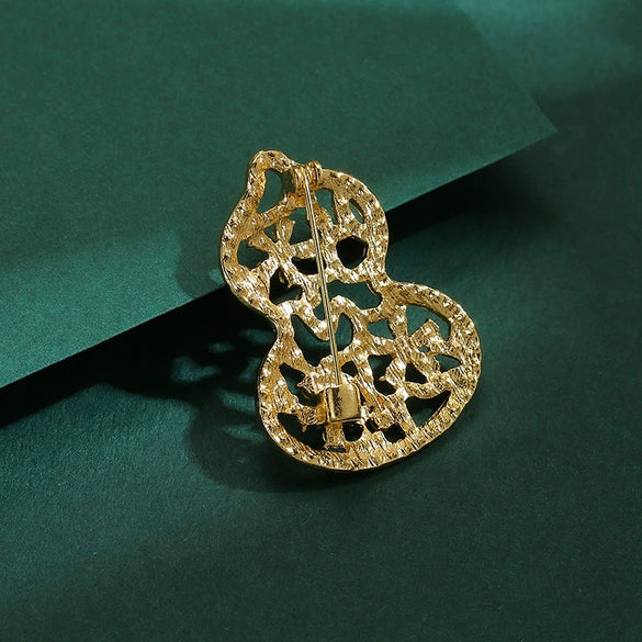 Alloy Gourd Brooch Electroplated Minimalist Style Women's