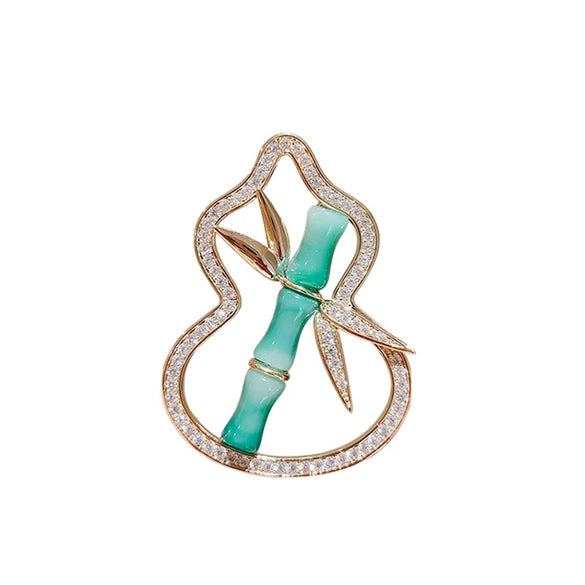 Alloy Gourd Brooch For Women Electroplated Antique Elegant Style