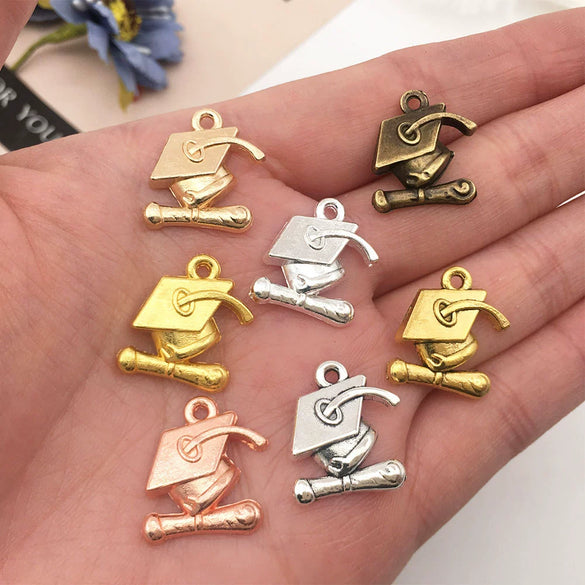 Alloy Graduation Cap Cartoon Style Jewelry Accessories Pendant With Electroplating