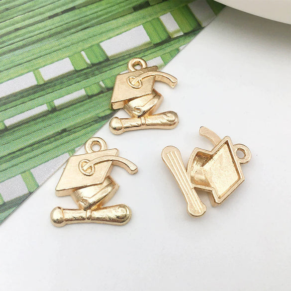 Alloy Graduation Cap Cartoon Style Jewelry Accessories Pendant With Electroplating