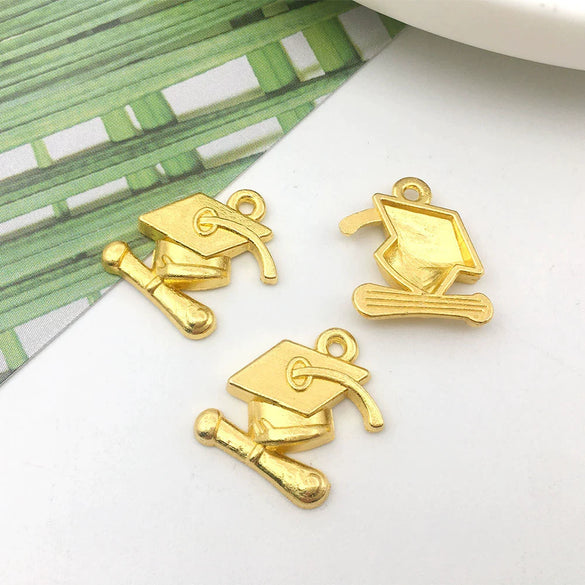 Alloy Graduation Cap Cartoon Style Jewelry Accessories Pendant With Electroplating