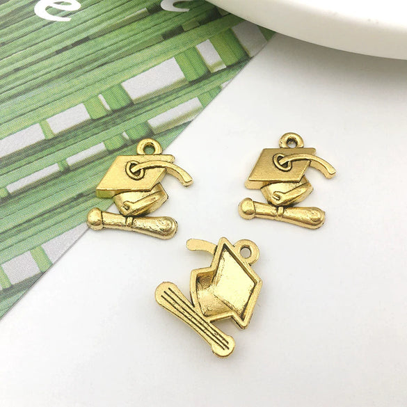Alloy Graduation Cap Cartoon Style Jewelry Accessories Pendant With Electroplating