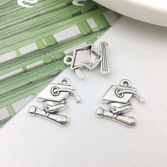 Alloy Graduation Cap Cartoon Style Jewelry Accessories Pendant With Electroplating