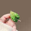 Alloy Green Leaf And Flower Brooch With Electroplating For Women
