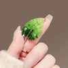Alloy Green Leaf Brooch Electroplated For Women With Niche Design Sense