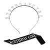 Alloy Hair Band Shoulder Strap Etiquette Band Set With Birthday Girl Pattern And Electroplating Treatment For Women