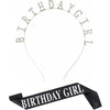 Alloy Hair Band Shoulder Strap Etiquette Band Set With Birthday Girl Pattern And Electroplating Treatment For Women