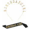 Alloy Hair Band Shoulder Strap Etiquette Band Set With Birthday Girl Pattern And Electroplating Treatment For Women