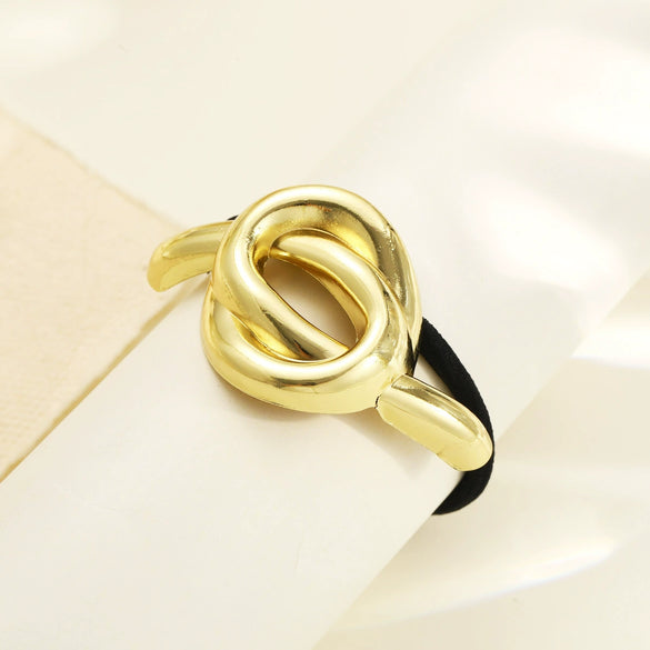 Alloy Hair Rope Hair Band Ponytail Hair Tie Headband Normcore Cold Style High Elasticity Electroplated