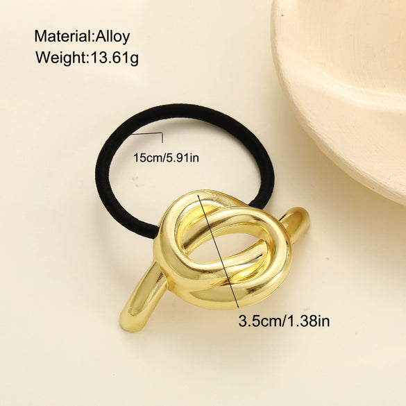 Alloy Hair Rope Hair Band Ponytail Hair Tie Headband Normcore Cold Style High Elasticity Electroplated