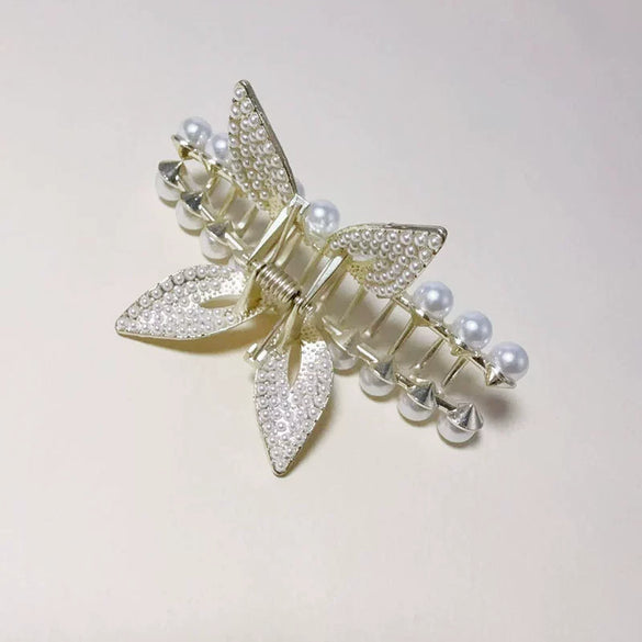 Alloy Hairpin Elegant Diamond Pearl Cross Double Classic Inlay Design