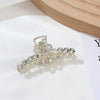 Alloy Hairpin Elegant Diamond Pearl Cross Double Classic Inlay Design