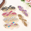 Alloy Hairpin With Diamond For Women Spring Clip Style Creative Butterfly Design Highend Crystal Elegant Plants Flowers Style