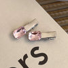 Alloy Hairpin With Rhinestone For Women Pink Love Style Duckbill Clip