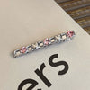 Alloy Hairpin With Rhinestone For Women Pink Love Style Duckbill Clip