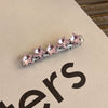 Alloy Hairpin With Rhinestone For Women Pink Love Style Duckbill Clip