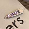 Alloy Hairpin With Rhinestone For Women Pink Love Style Duckbill Clip