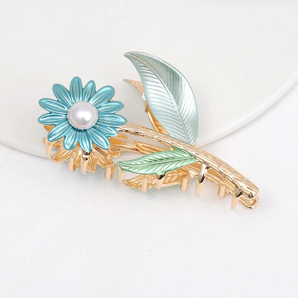 Alloy Hairpin Women'S Shark Clip Oversized Flower Flower Paint Tulip Shark Clip Hair Accessories High-Grade Grab Clip