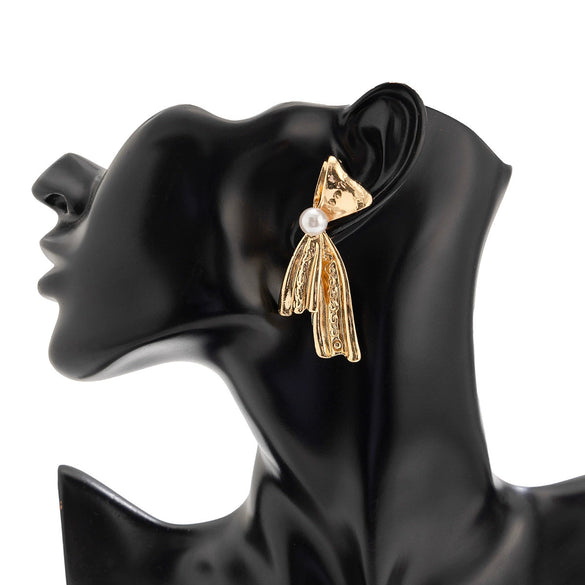 Alloy Half Bow Geometric French Retro Style Electroplated Women's Ear Jewelry