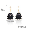 Alloy Halloween Earrings With Geometric Pattern Spider Spider Web Wizard Hat Black Cat Eye Beads Demon Witch Electroplated For Women