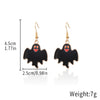 Alloy Halloween Earrings With Geometric Pattern Spider Spider Web Wizard Hat Black Cat Eye Beads Demon Witch Electroplated For Women